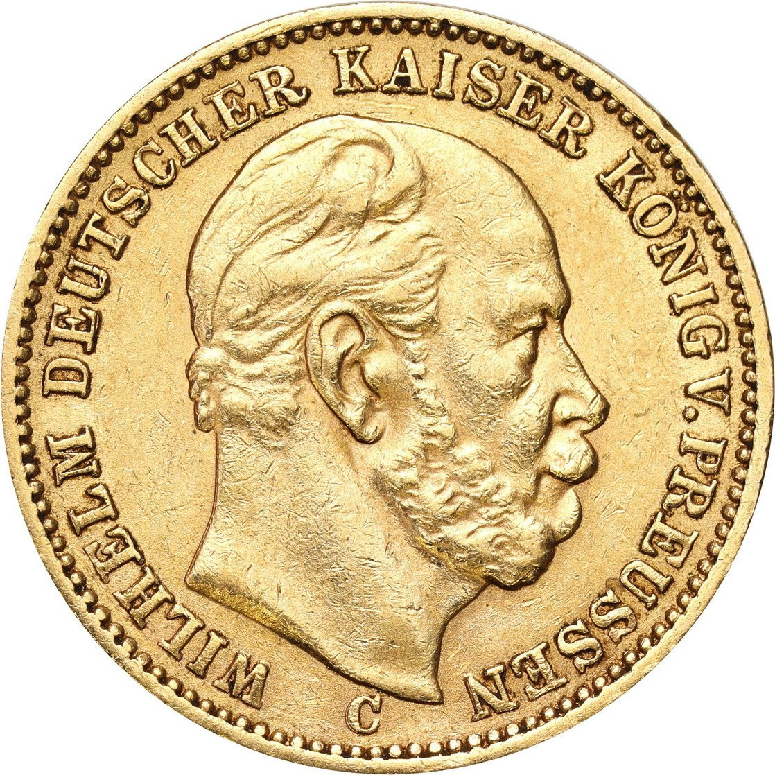 Niemcy. Prusy Wilhelm 20 Marek 1873 C Frankfurt